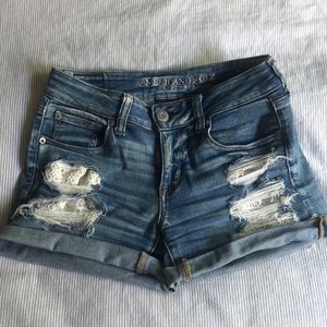 Distressed Denim Shorts